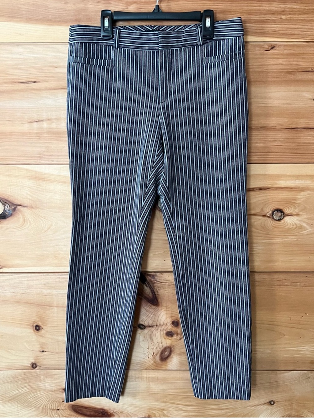 Banana Republic Navy & Gray Striped Sloan Pants Modern Sleek Business Career